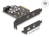 Scheda Tecnica: Delock Pci Express X4 Card To 2 X External USB Type-c + 1 X - Internal USB 10GBps Type-e Key And 1 X 19 Pin USB Pin Head