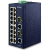 Scheda Tecnica: PLANET Ip30"dustrial 16-port 10/100tx + 2-port Gigabit - Tp/sfp Com Bo Ethernet Switch (-40~75c, Dual Redundant Powe