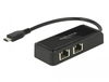 Scheda Tecnica: Delock ADApter Superspeed USB (USB 3.1 Gen1) With USB - Type-c Male > 2 X Gigabit LAN 10/100/1000Mbps