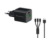 Scheda Tecnica: Conceptronic Caricatore Pd USB Gan 2-porte Da 33w Con Cavo - Di Ricarica 3" 1, (1x USB-c, 1x USB-a, Qc 3.0, Pps) - Ner