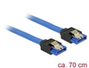 Scheda Tecnica: Delock Cable SATA 6GB/s Receptacle Straight > SATA - Receptacle Straight 70 Cm Blue + Gold Clips