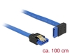 Scheda Tecnica: Delock Cable SATA 6GB/s Receptacle Straight > SATA - Receptacle Upwards Angled 100 Cm Blue + Gold Clips