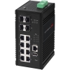 Scheda Tecnica: Edimax IGS-5408P, 24GBps, 8x RJ-45, 4x SFP, CLI, USB 2.0 - DC 48-57V, PoE, VLAN, IP30, 72.2x145x113 mm