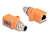 Scheda Tecnica: Delock M12 Adapter -coded 8 Pin Male To RJ45 Jack Cat.5e - With Mounting Hole Straight Orange