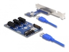 Scheda Tecnica: Delock Riser Card Pci Express X1 To 3 X PCIe X1 With 50 Cm - USB Cable