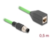Scheda Tecnica: Delock M12 Cable -coded 8 Pin Male To RJ45 Female Pur (tpu) - 0.5 M