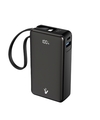 Scheda Tecnica: Vultech Powerbank Con Schermo LCD 10000 mAh USB E Type C - Quickcharge 35w Pps Nero, Cavo Integrato