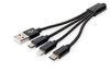 Scheda Tecnica: DIGITUS Cavo Di Ricarica 3 In 1 USB , Lightning + Micro USB - + USB-c DIGITUS Cm 15