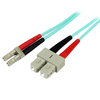 Scheda Tecnica: StarTech .com 1m Fiber Optic Cable 10GB Aqua Multimode - Duplex 50/125 Lszh LC/SC Om3 Lc To Sc Fiber Patch Cable Cav