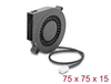 Scheda Tecnica: Delock Radial Fan / Blower Fan 12 V Dc 75 X 75 X 15 Mm With - 3 Pin Fan Connector, Black