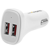 Scheda Tecnica: StarTech .com Dual Port USB Car Charger - High - Power 24W/4.8A - White- 2-Port USB Car Charger - Charge two