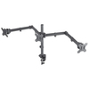 Scheda Tecnica: Manhattan Triple Desk Mount for TV & Monitors, For screens: - 10" to 27", Clamp Assembly, VESA compatibility: 75x75 and 1