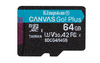 Scheda Tecnica: Kingston Sdxc 64GB M CANVAS GO PLUS 200R GEN4 A2 U3 SINGLE - PACK W/O ADP