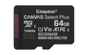 Scheda Tecnica: Kingston Sdxc 64GB MICRO CANVAS SELECT+ GEN3 100R A1 SINGLE - PACK W/O ADP
