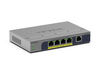 Scheda Tecnica: Netgear GS105PP 5-Port, Gigabit, PoE+, 63 W, 128 KB, 2K - 0-40C, Grey, 158 x 101 x 27 mm, 0.40 kg