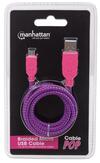 Scheda Tecnica: Manhattan Cavo Micro USB Guaina Intrecciata USB2.0 M/Microb - M Viola Blister